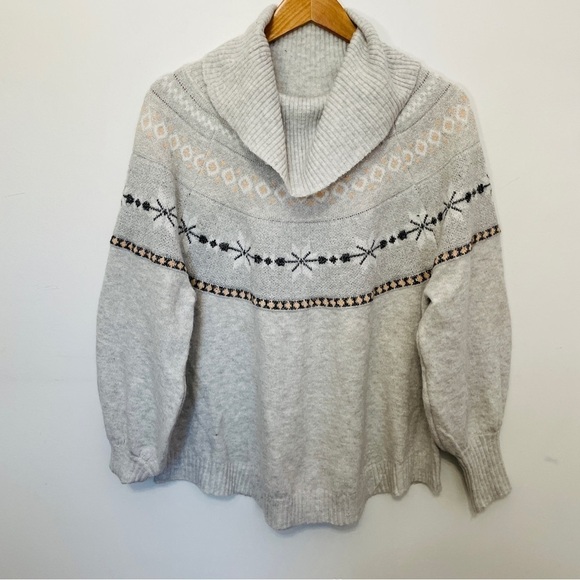Anthropologie Fair Isle Cowl Neck Sweater - Picture 2 of 7